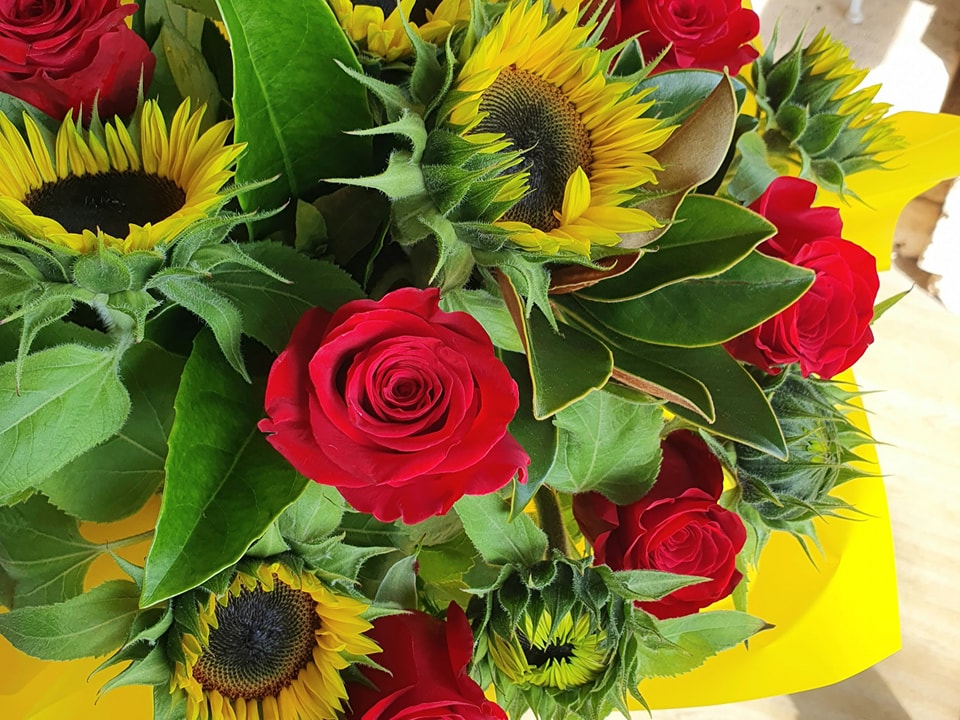 Sunflowers and Roses from Baldivis Florist